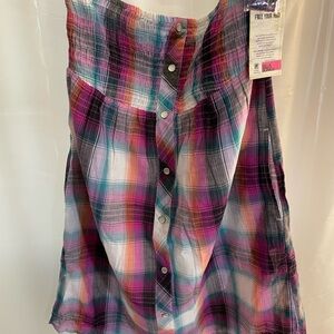Billabong Multicolor Plaid Shirt strapless
